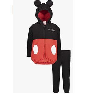 Mouse Boys Sherpa Fleece Zip-Up Hooded Costume Jacket and Pants Set  2T